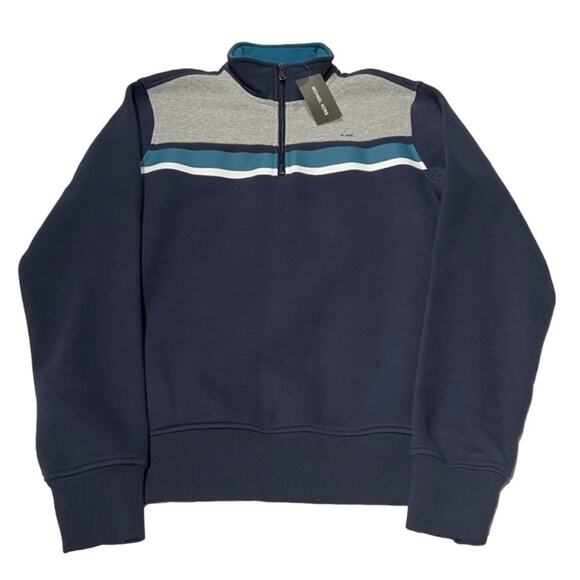 ⭐️ Michael Kors Soft Men's Blue Grey Lightweight Sweatshirt Fall Winter NEW NWT - Picture 2 of 9